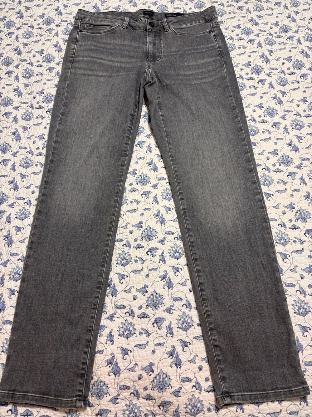 J Jill Denim women’s 8 Gray Boyfriend Straight leg ankle recycled cotton/poly